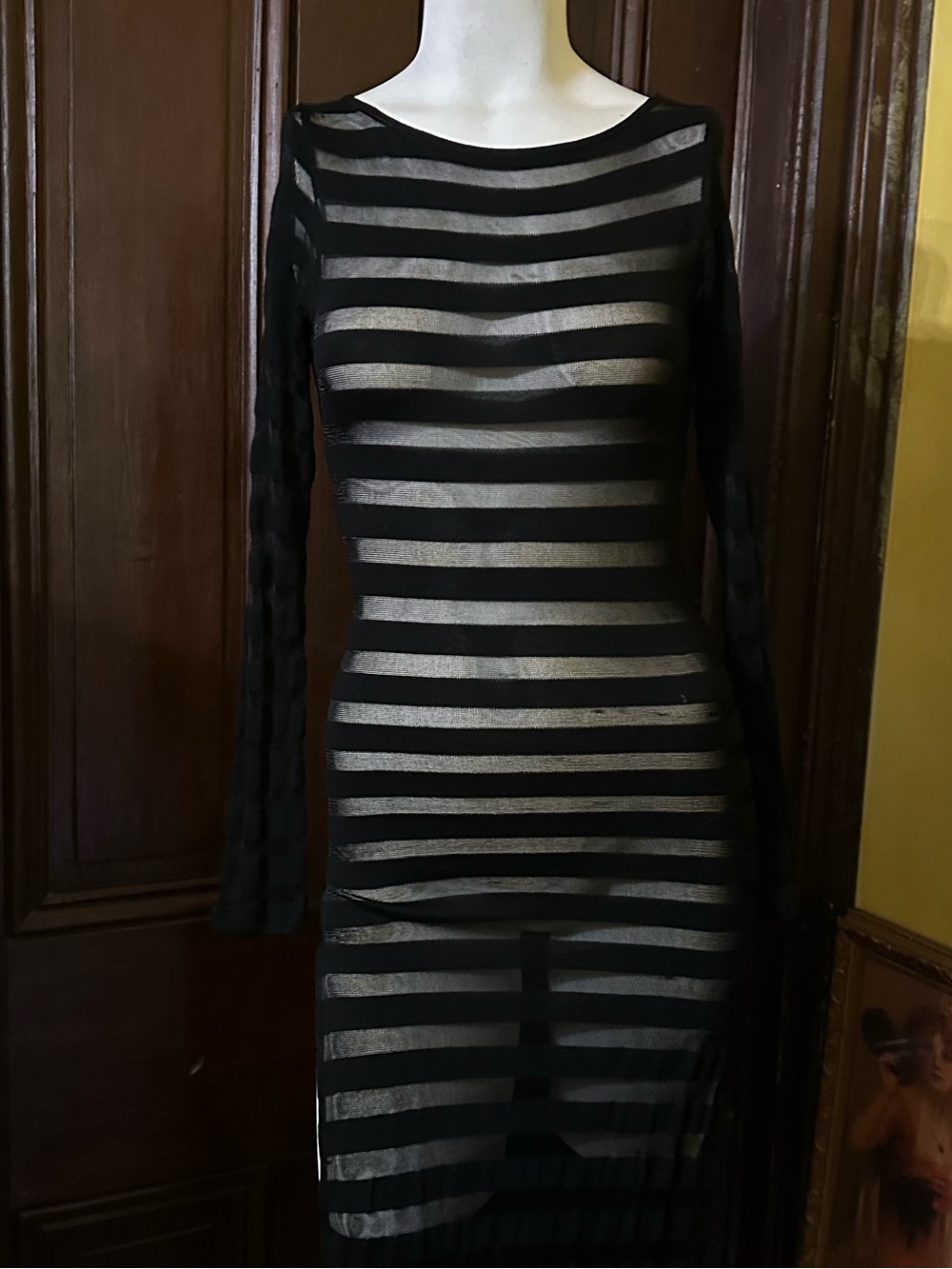Mara Hoffman Sheer Maxi Dress Beach Coverup Womens XS Black‎